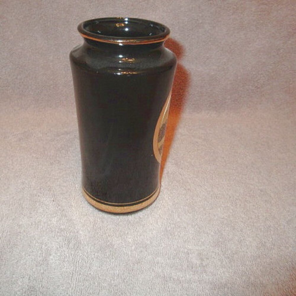 Vintage Japan Art of Chokin Vase 24K Gold Trim Copper Gilded Exotic Asian MCM - Picture 5 of 10